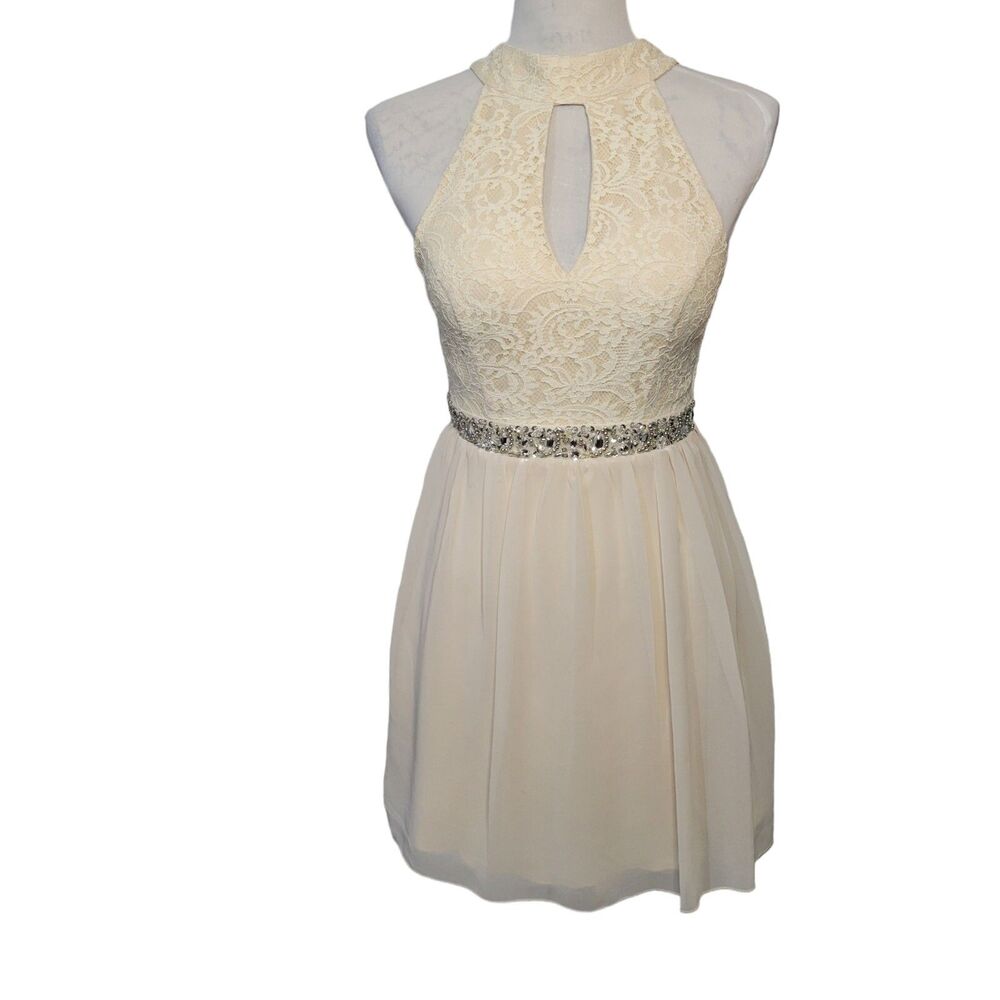 Speechless Juniors Embellished‎ Open Back Dress Sz 3